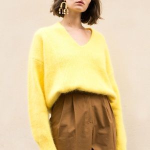 Frankie Shop Canary Yellow Angora Sweater